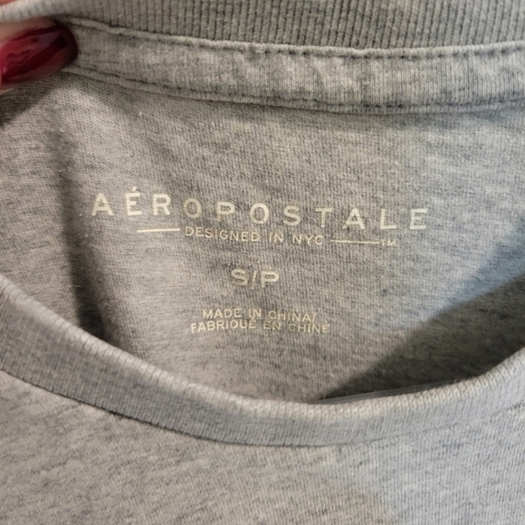 Aeropostale Men Times Square Logo Gray Short Sleeve T-Shirt size Small - Picture 2 of 7